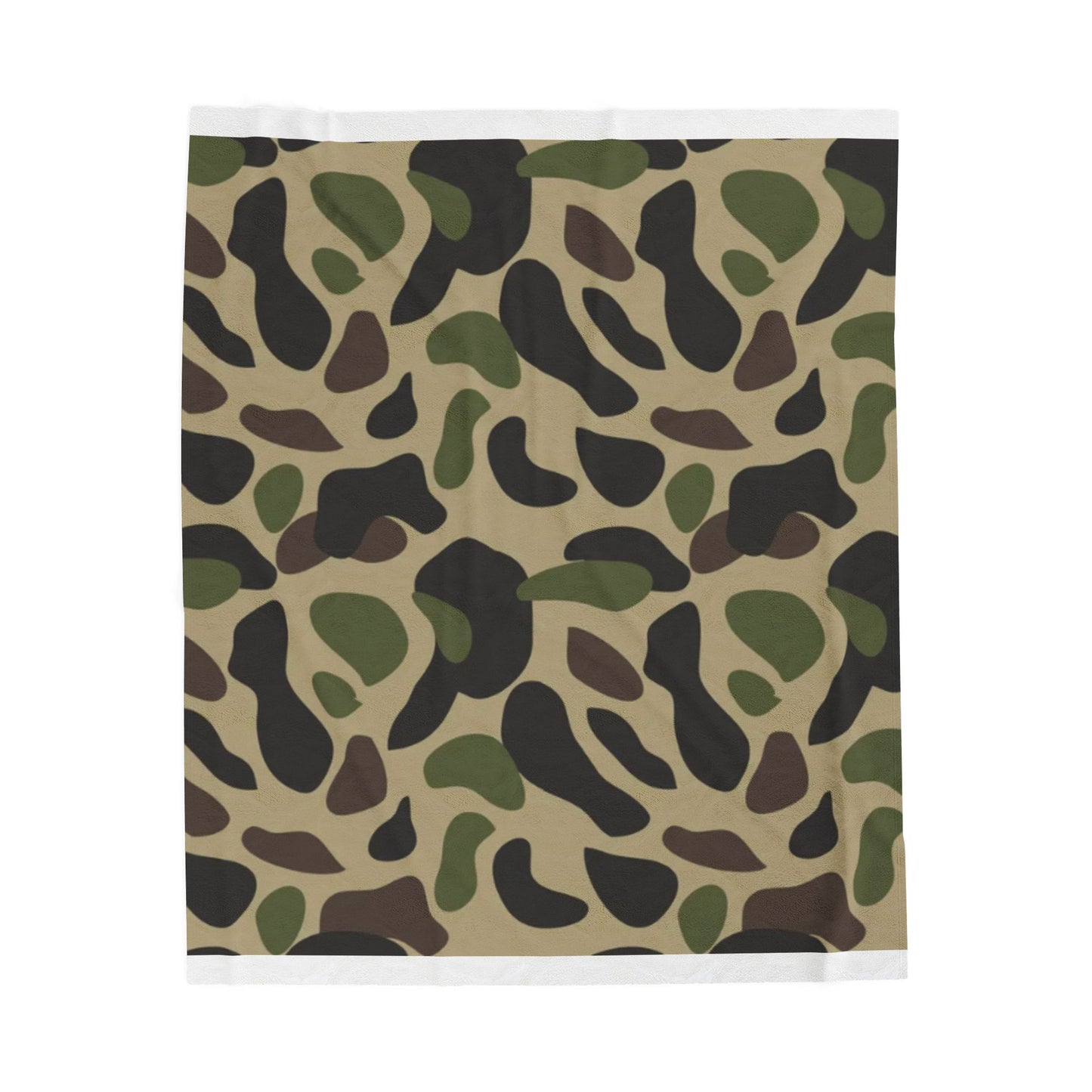 Cozy Camouflage Velveteen Plush Blanket - Soft Camo Throw for Home Decor